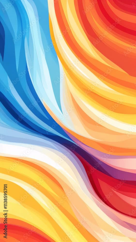 Aufkleber Mesmerizing Curves of Color Swirling in Vibrant Arcs of Vorticity