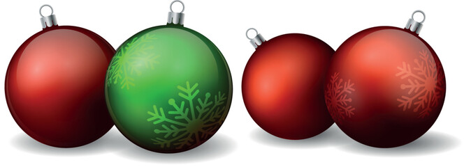 Merry Christmas and New Year holiday festive greeting card design decorations with Christmas balls realistic 3d on a transparent background. Merry Christmas and Happy New Year 2025