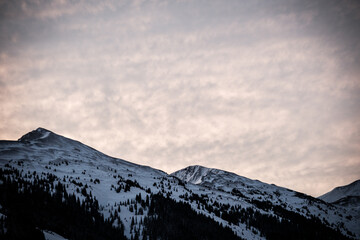 snow covered mountains in winter