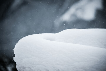 snow on a window