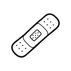 Bandage Line Art on White Background
