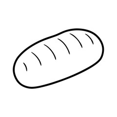 Bread Line Art on White Background
