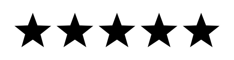 Five stars rating icon vector