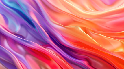 Obraz premium Vibrant waves of color flow seamlessly, creating a mesmerizing blend of purple, pink, and orange hues