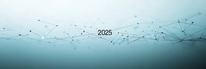 Obraz premium Connecting The Future 2025 - Network, technology, innovation, progress, future. Symbolizing a connected digital world in the year 2025.