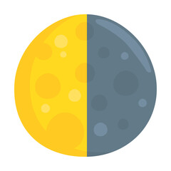 Last Quarter Moon Emoji Icon Illustration. Phases of the Moon Vector Symbol Emoticon Design Doodle Vector.