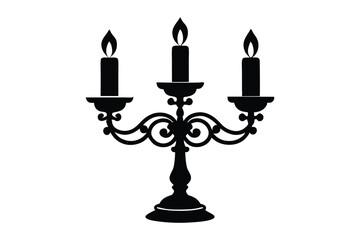 Candelabra vector silhouette on white background