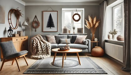 Contemporary Elegance with Sleek Sofas and Art