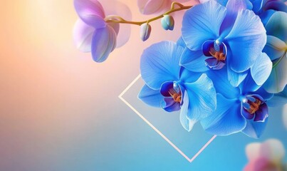 A blue flower with a white stem