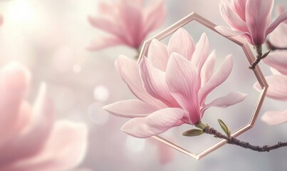 Fototapeta premium A pink flower with a green stem