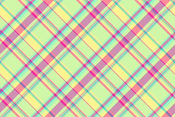 Revival textile pattern seamless, upscale background tartan check. Ornate plaid vector fabric texture in green and pink colors.