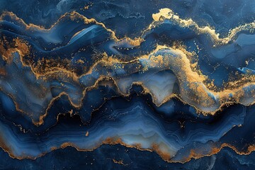 elegant marbled texture in rich gold and navy, 