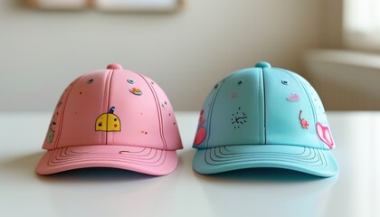 Fototapeta premium mockup Children's cap design for apparel with copy space