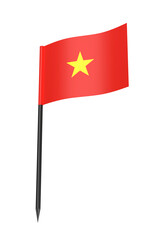 Toothpick with Vietnamese flag on transparent background