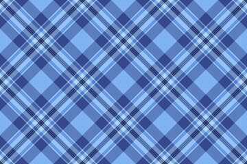 Pure pattern seamless background, pillow tartan fabric vector. Uniform texture plaid check textile in blue and light colors.