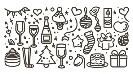 A set of icons for Christmas