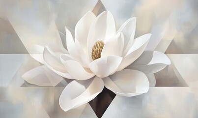 Fototapeta premium A white flower with a yellow center