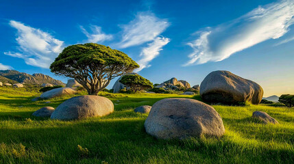 Panoramic View of an Adobe Church and Historic Cemetery in a Rural Landscape