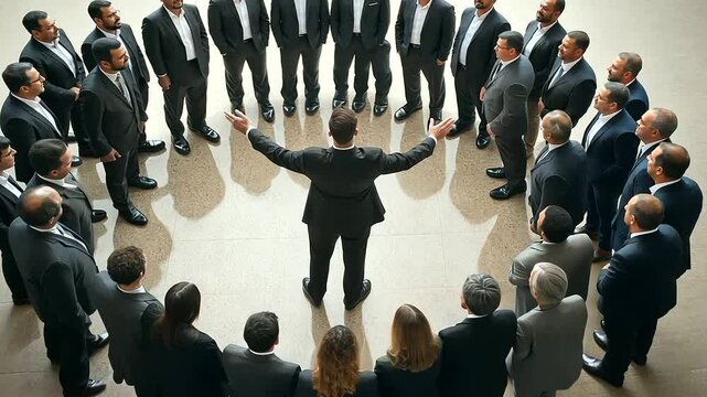 Employee Receiving Praise in Circle of Colleagues