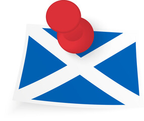 Scotland Flag with Red Push Pin
