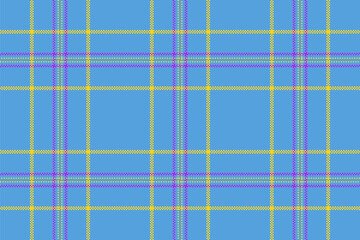 Fototapeta premium Many plaid vector textile, vibrant pattern texture check. Sky fabric tartan seamless background in cyan and yellow colors.