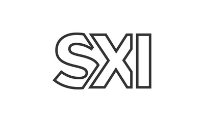 SXI logo design template with strong and modern bold text. Initial based vector logotype featuring simple and minimal typography. Trendy company identity.