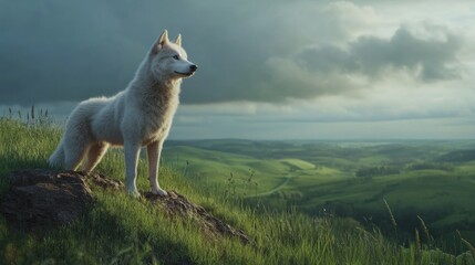Obraz premium Majestic Siberian Husky in dramatic natural setting