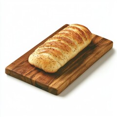 A freshly baked loaf of bread on a wooden cutting board.