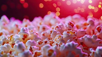 Obraz premium A background of lots of popcorn. Snacks for watching a movie. Food at the cinema. High quality photo 