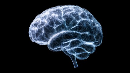 Abstract Human Brain Neural Network Visualization