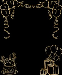 Black And Gol Birthday Background