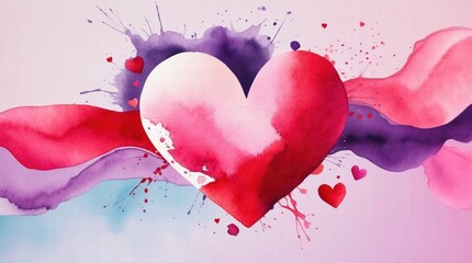 Heart with a splash of paint on it
