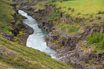 Studlagil basalt canyon in East Iceland