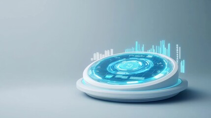 Futuristic Data Visualization Interface Display