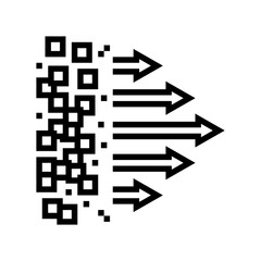 flow arrows big data line icon vector. flow arrows big data sign. isolated contour symbol black illustration