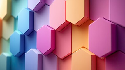 Fototapeta premium Colorful hexagonal pattern background. (1)