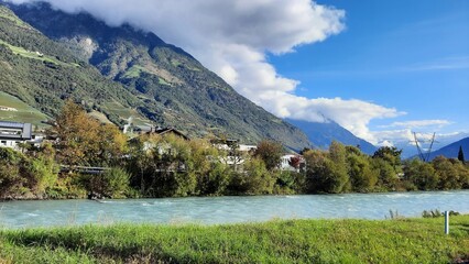 Naturno, Italy, 10.06.2024, beautiful view of the alpine commune