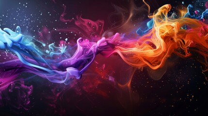 Fototapeta premium Dynamic fire and smoke swirl in an abstract composition