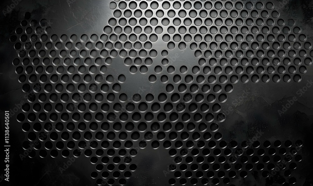 Poster abstract grunge background featuring a circular grid pattern on dark surface for creative use