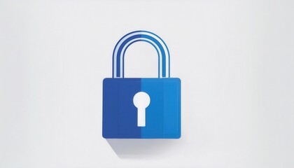 Modern Blue 3D Padlock Icon with Keyhole for Cybersecurity, Data Protection, and Online Privacy Concepts. Ideal for Website Security, Encryption Systems, and Digital Safe Lock Visuals