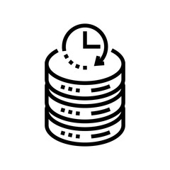 real time stream big data line icon vector. real time stream big data sign. isolated contour symbol black illustration