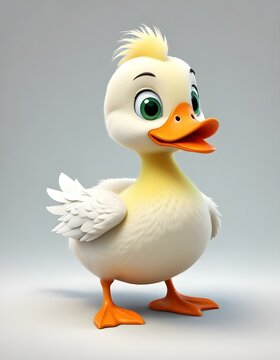 Cute Cartoon Duck Character Illustration