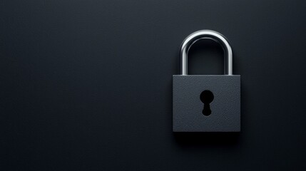 Fototapeta premium Secure Padlock on Dark Background Digital Security Concept