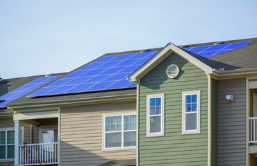 solar panel installed on the apartment roof