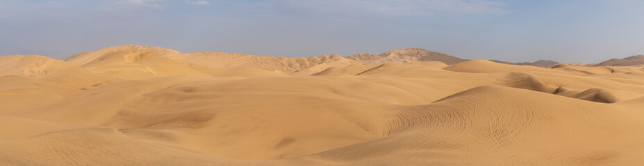 The desert landscape of Huacachina, Peru's famous scenic spot