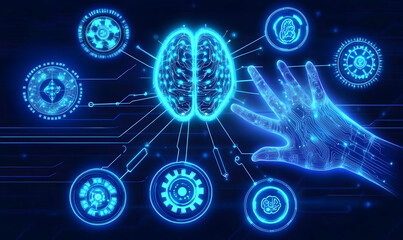 Obraz premium Stunning cosmic nebula, vibrant orange and blue hues, swirling gases, distant stars, deep space exploration, celestial wonder, astronomical phenomenon.