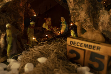 Fototapeta premium homemade nativity scene