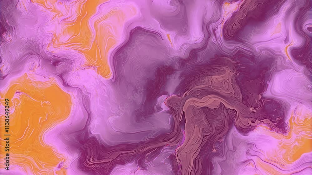 Aufkleber Abstract animation where bright colors intertwine in wavy shapes, creating a layered and dynamic composition