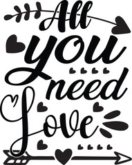 A simple Valentine day typography design, modern, illustration, vector, abstract, print, T-shirt, design.