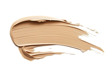 Sample of foundation for face. Smear of makeup samples. Tonal cream isolated on white background